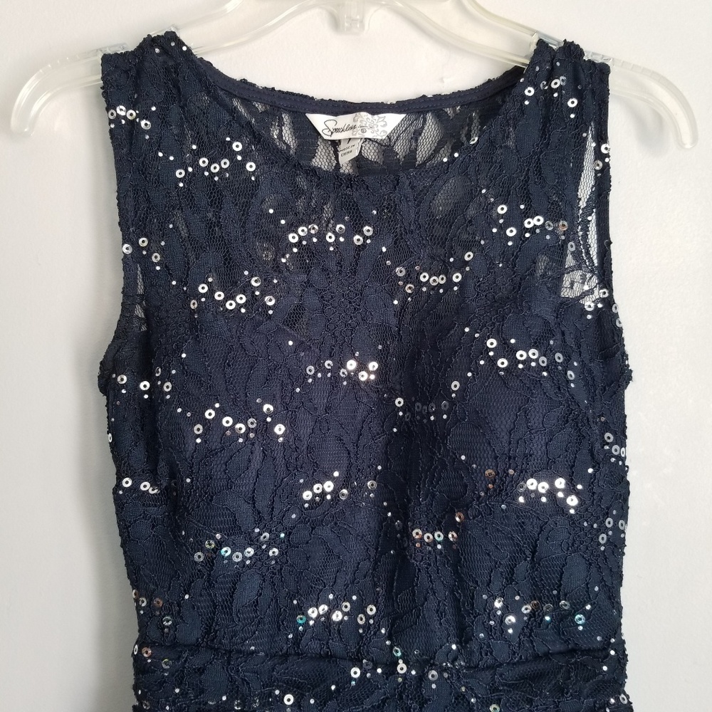 Navy Blue Cocktail Hoco/Formal Dress - Picture 3 of 5